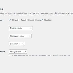 Cai dat admin Lightbox Gallary